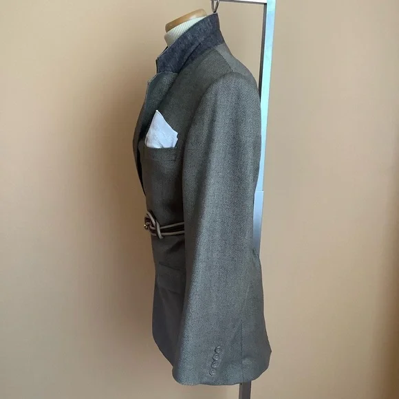 VINTAGE Neutral Italian Cashmere Tweed Oversized Blazer - Picture 3 of 16